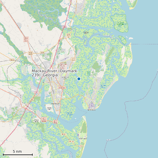 Map of Mackay River (Daymark 239), Georgia Tide Prediction Station