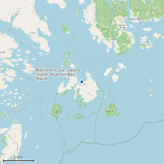 Map of Mackerel Cove, Swans Island, Blue Hill Bay, Maine Tide Prediction Station