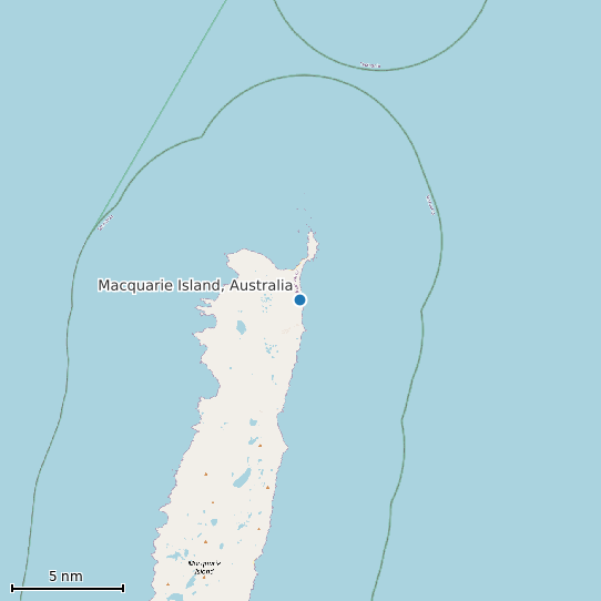 Map of Macquarie Island, Australia Tide Prediction Station