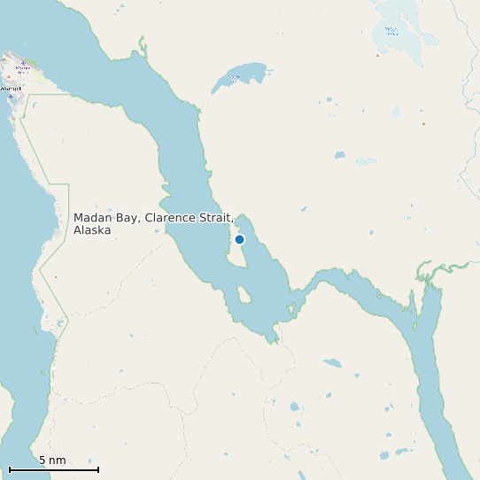 Map of Madan Bay, Clarence Strait, Alaska Tide Prediction Station