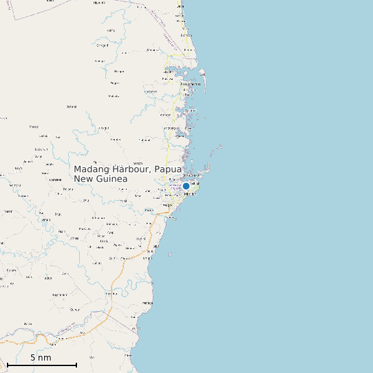 Map of Madang Harbour, Papua New Guinea Tide Prediction Station