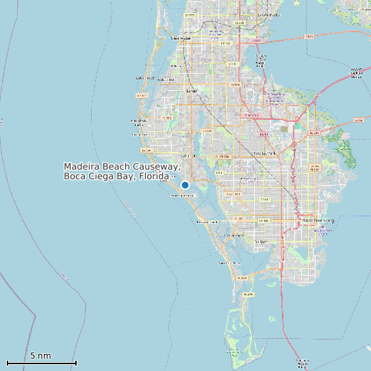 Map of Madeira Beach Causeway, Boca Ciega Bay, Florida Tide Prediction Station