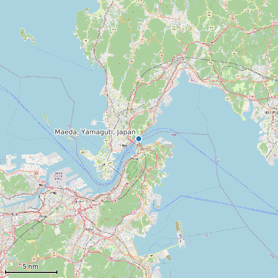 Map of Maeda, Yamaguti, Japan Tide Prediction Station