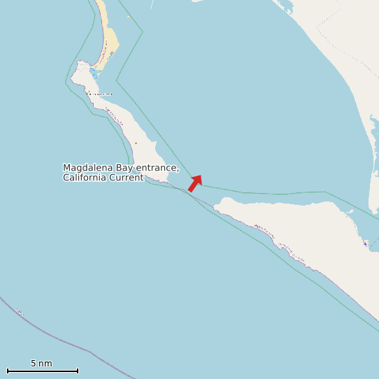 Map of Magdalena Bay entrance, California Current Prediction Station