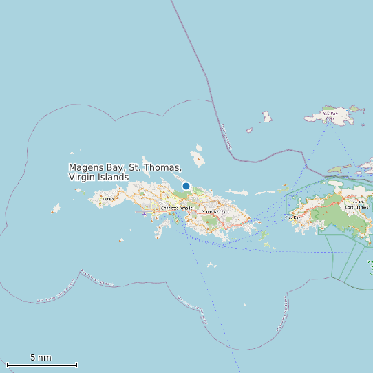 Map of Magens Bay, St. Thomas, Virgin Islands Tide Prediction Station