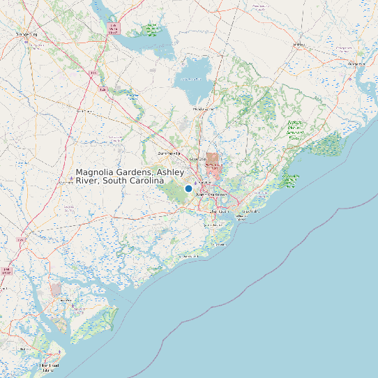 Map of Magnolia Gardens, Ashley River, South Carolina Tide Prediction Station