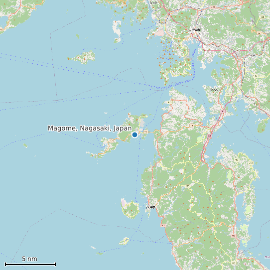 Map of Magome, Nagasaki, Japan Tide Prediction Station