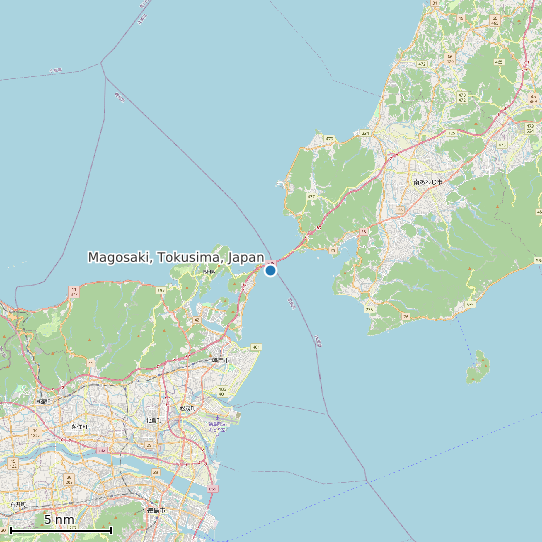 Map of Magosaki, Tokusima, Japan Tide Prediction Station