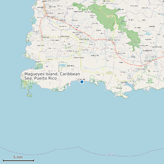 Map of Magueyes Island, Caribbean Sea, Puerto Rico Tide Prediction Station