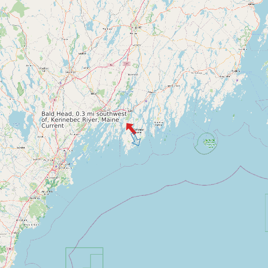 Bald Head, 0.3 mi southwest of, Kennebec River, Maine Current map