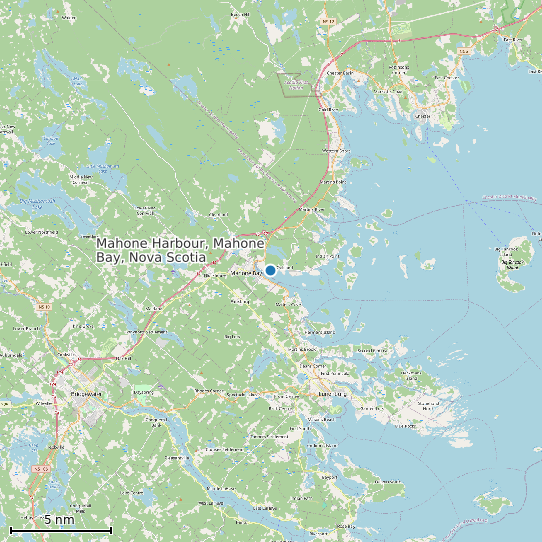 Map of Mahone Harbour, Mahone Bay, Nova Scotia Tide Prediction Station