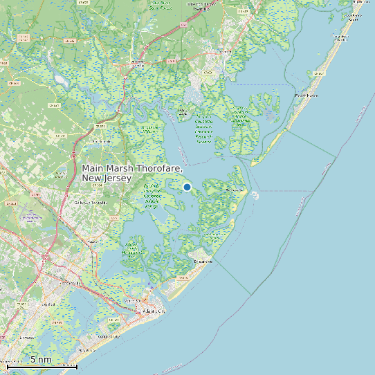 Map of Main Marsh Thorofare, New Jersey Tide Prediction Station