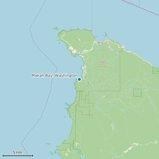 Map of Makah Bay, Washington Tide Prediction Station