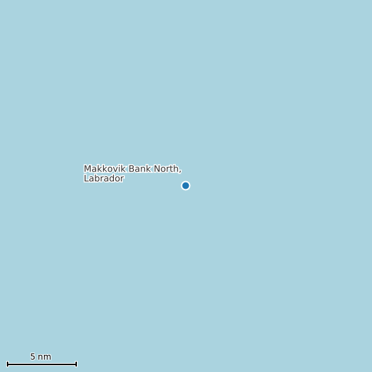 Map of Makkovik Bank North, Labrador Tide Prediction Station