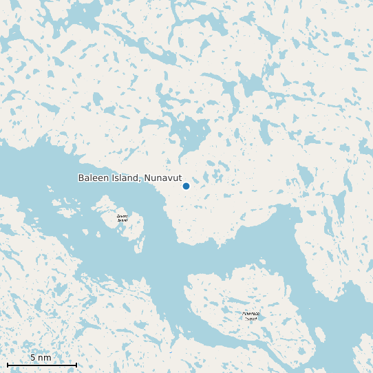 Map of Baleen Island, Nunavut Tide Prediction Station