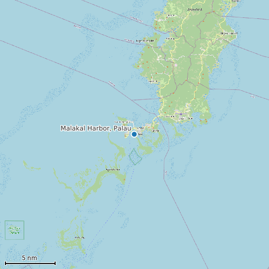 Map of Malakal Harbor, Palau Tide Prediction Station