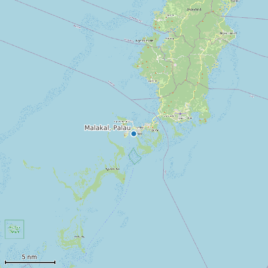 Map of Malakal, Palau Tide Prediction Station