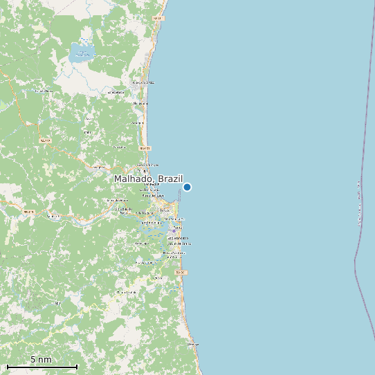 Map of Malhado, Brazil Tide Prediction Station
