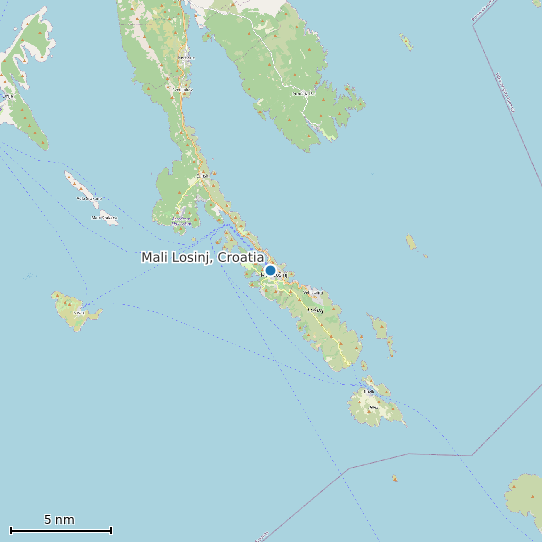 Map of Mali Losinj, Croatia Tide Prediction Station