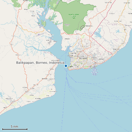 Map of Balikpapan, Borneo, Indonesia Tide Prediction Station