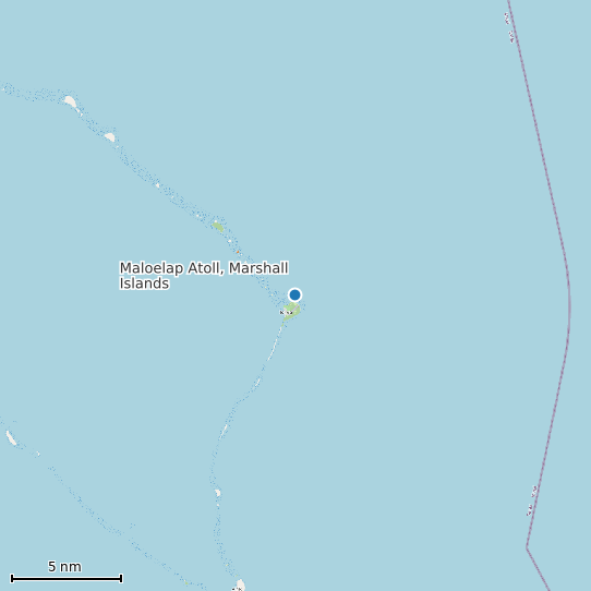 Map of Maloelap Atoll, Marshall Islands Tide Prediction Station