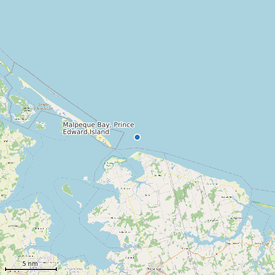 Map of Malpeque Bay, Prince Edward Island Tide Prediction Station