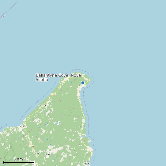 Map of Ballantyne Cove, Nova Scotia Tide Prediction Station