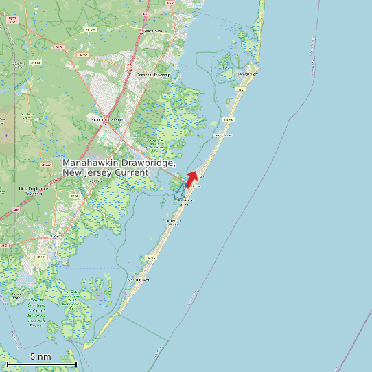 Map of Manahawkin Drawbridge, New Jersey Current Prediction Station