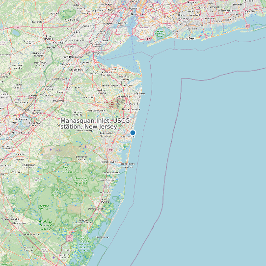 Map of Manasquan Inlet, USCG station, New Jersey Tide Prediction Station
