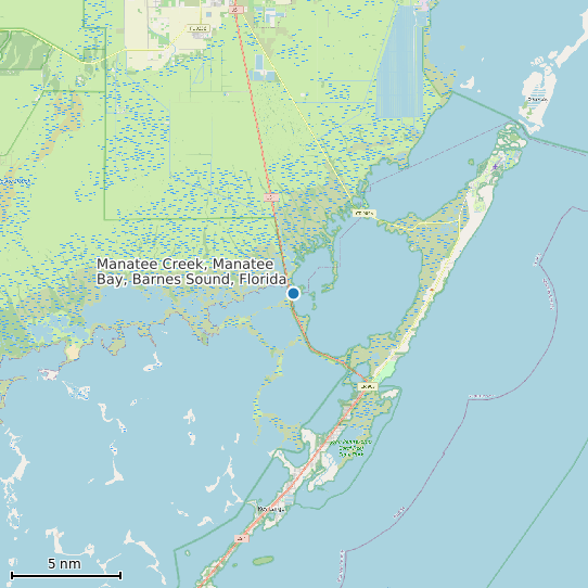 Map of Manatee Creek, Manatee Bay, Barnes Sound, Florida Tide Prediction Station