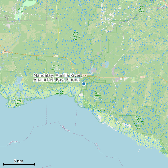 Map of Mandalay, Aucilla River, Apalachee Bay, Florida Tide Prediction Station