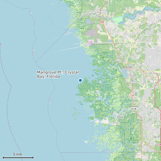 Map of Mangrove Pt., Crystal Bay, Florida Tide Prediction Station
