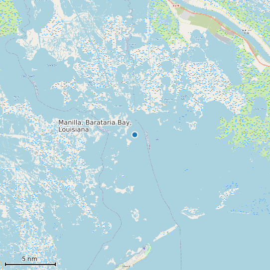 Map of Manilla, Barataria Bay, Louisiana Tide Prediction Station