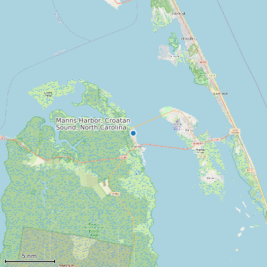 Map of Manns Harbor, Croatan Sound, North Carolina Tide Prediction Station