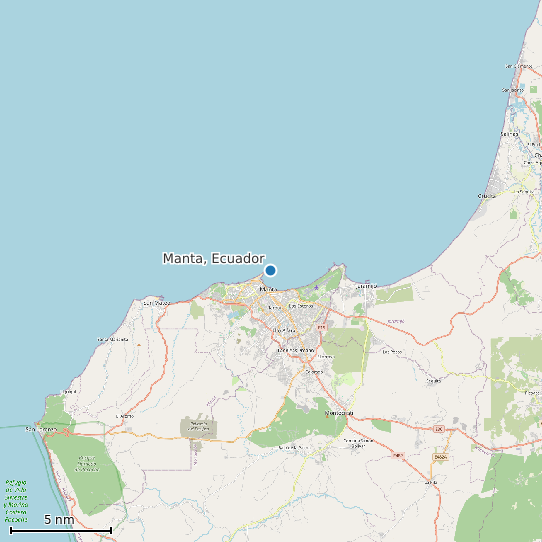 Map of Manta, Ecuador Tide Prediction Station