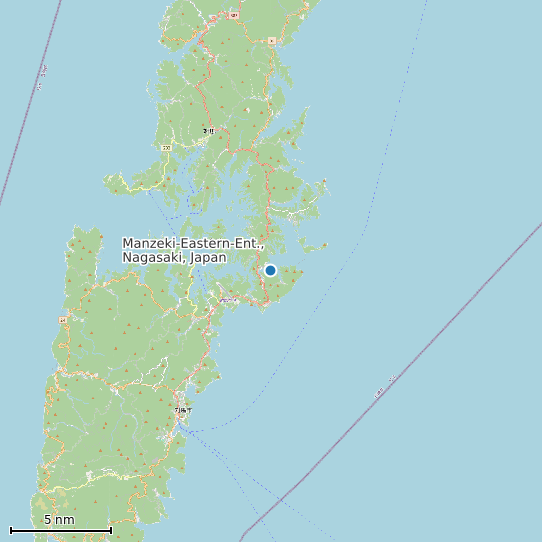 Map of Manzeki-Eastern-Ent., Nagasaki, Japan Tide Prediction Station