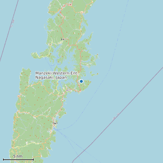 Map of Manzeki-Western-Ent., Nagasaki, Japan Tide Prediction Station