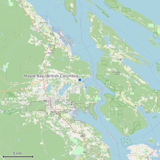 Map of Maple Bay, British Columbia Tide Prediction Station
