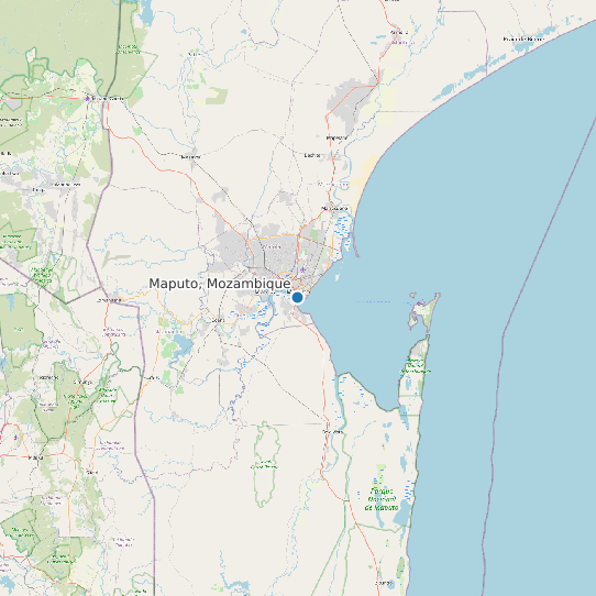 Map of Maputo, Mozambique Tide Prediction Station