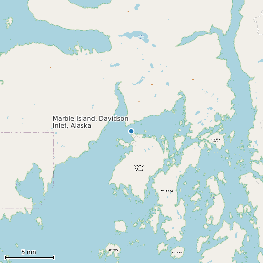 Map of Marble Island, Davidson Inlet, Alaska Tide Prediction Station
