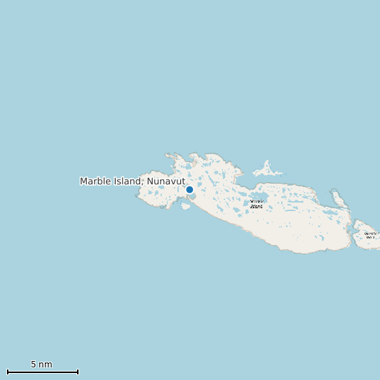 Map of Marble Island, Nunavut Tide Prediction Station