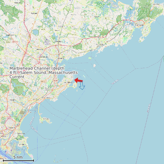 Map of Marblehead Channel (depth 4 ft), Salem Sound, Massachusetts Current Prediction Station