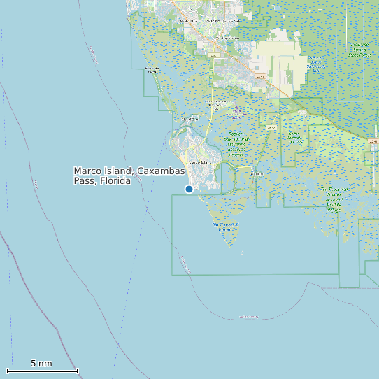 Map of Marco Island, Caxambas Pass, Florida Tide Prediction Station