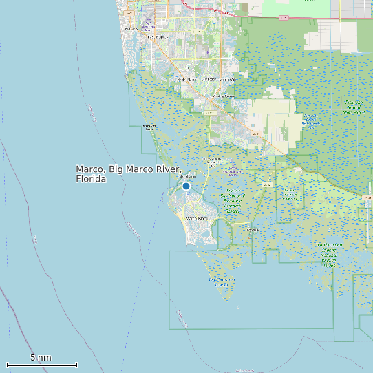 Map of Marco, Big Marco River, Florida Tide Prediction Station