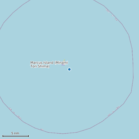 Map of Marcus Island (Minami Tori Shima) Tide Prediction Station