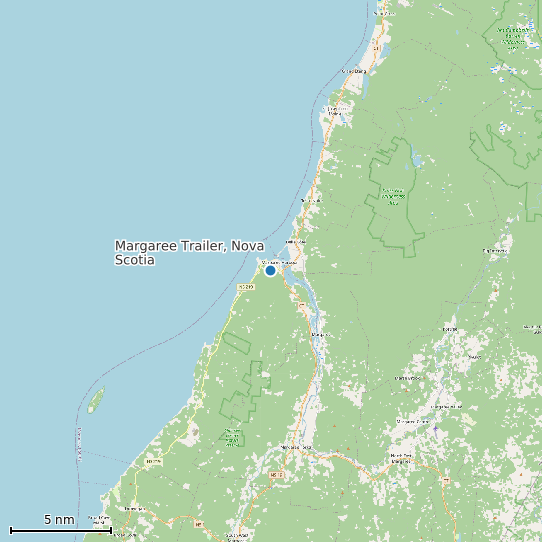 Map of Margaree Trailer, Nova Scotia Tide Prediction Station