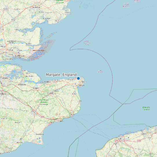 Map of Margate, England Tide Prediction Station
