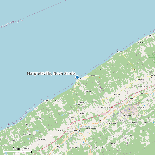 Map of Margretsville, Nova Scotia Tide Prediction Station