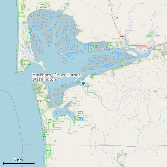 Map of Markham, Grays Harbor, Washington Tide Prediction Station