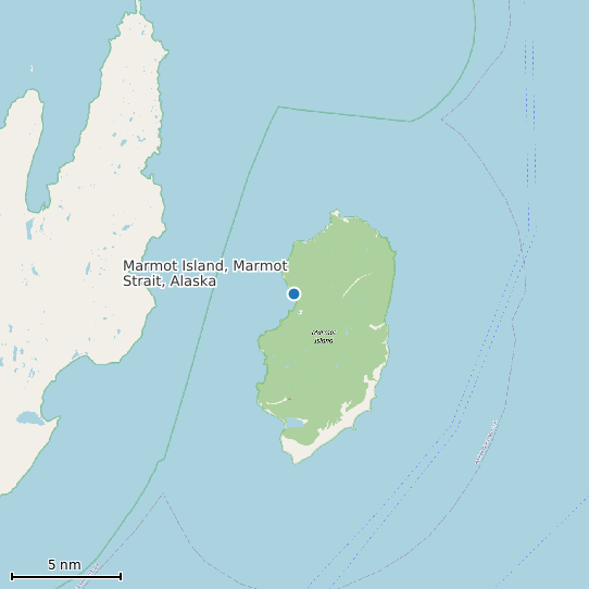 Map of Marmot Island, Marmot Strait, Alaska Tide Prediction Station